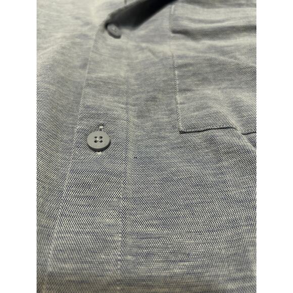 LuluLemon Light Marled Blue Commission Long Sleeve Button Down - Picture 6 of 7